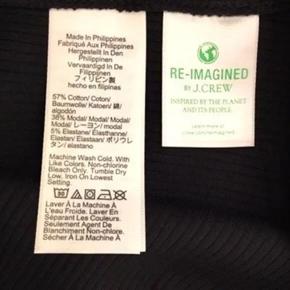 NWT J Crew Black Re Imagined Ribbed Crew Neck Fitted Pullover Tank Top XS - Picture 7 of 9